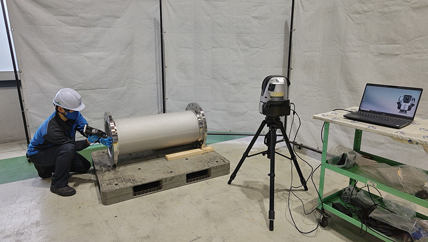 ワイドエリア3次元測定器による部品計測