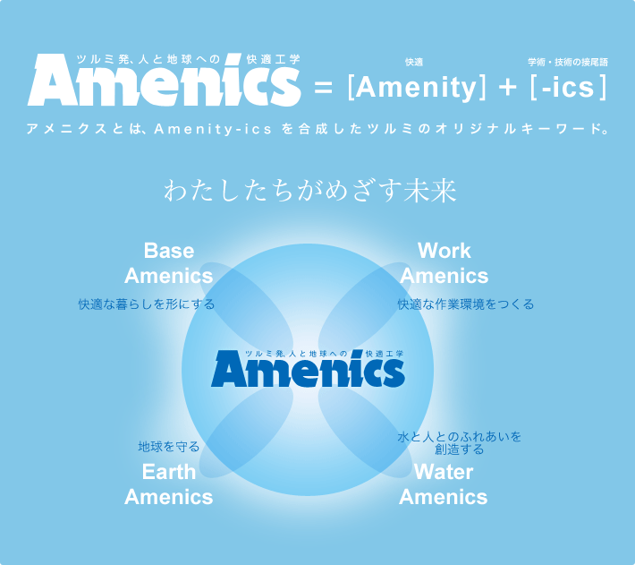 アメニクスとは、Amenity-icsを合成したツルミのオリジナルキーワード