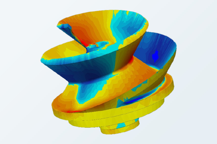 スクリューポンプの羽根車の測定