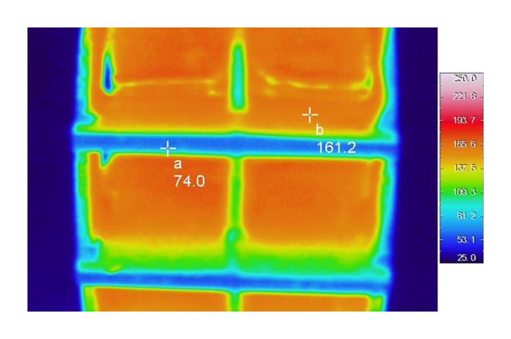 インペラを側面から見た場合の温度分布
