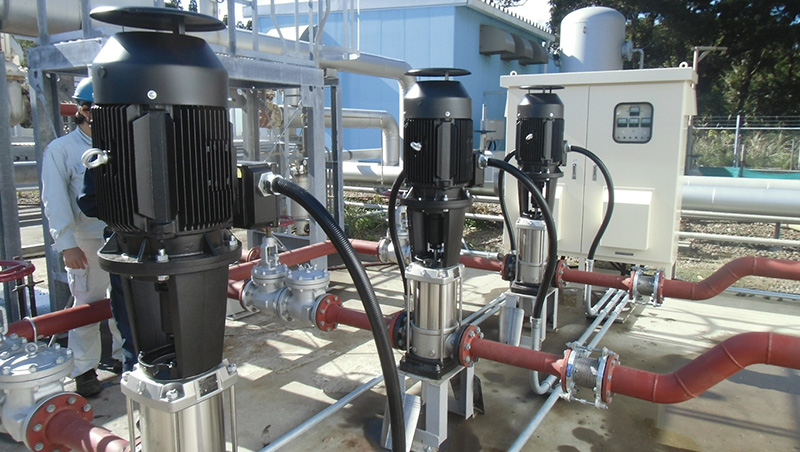 地熱発電所の熱水還元用ポンプ設備