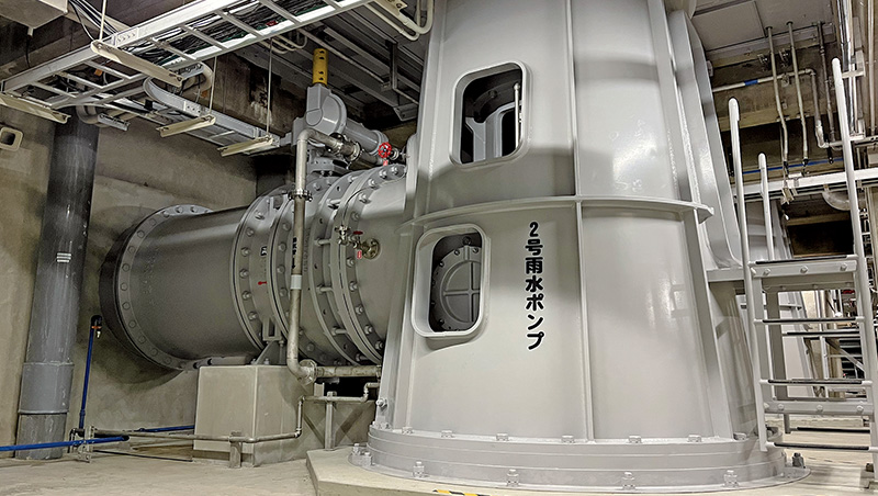 下水処理施設における雨水排水機能の強化