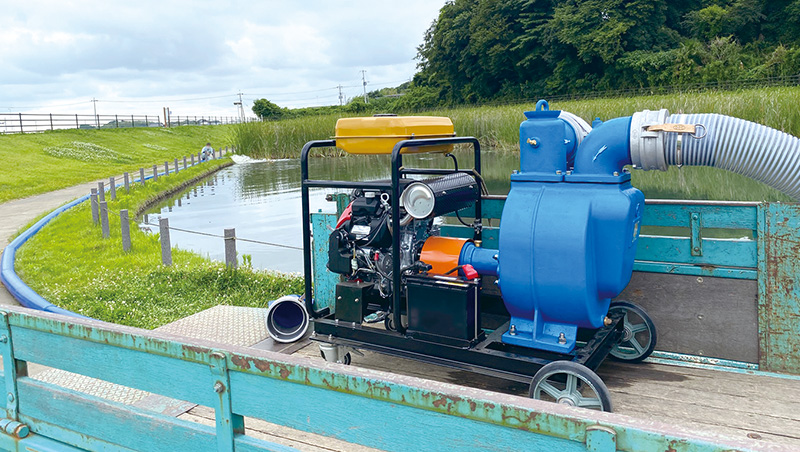 豪雨に備えた緊急時排水用ポンプ