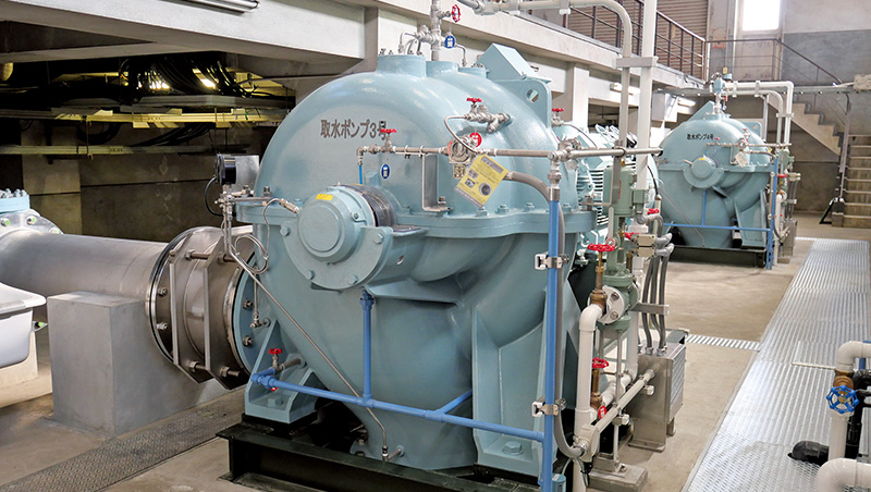 浄水場における取水ポンプ設備